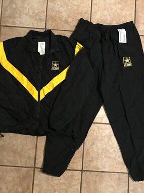Men's U.S. Army Windbreaker Tracksuit-Jacket & Pants Set-Physical Fitness-Sz M/L